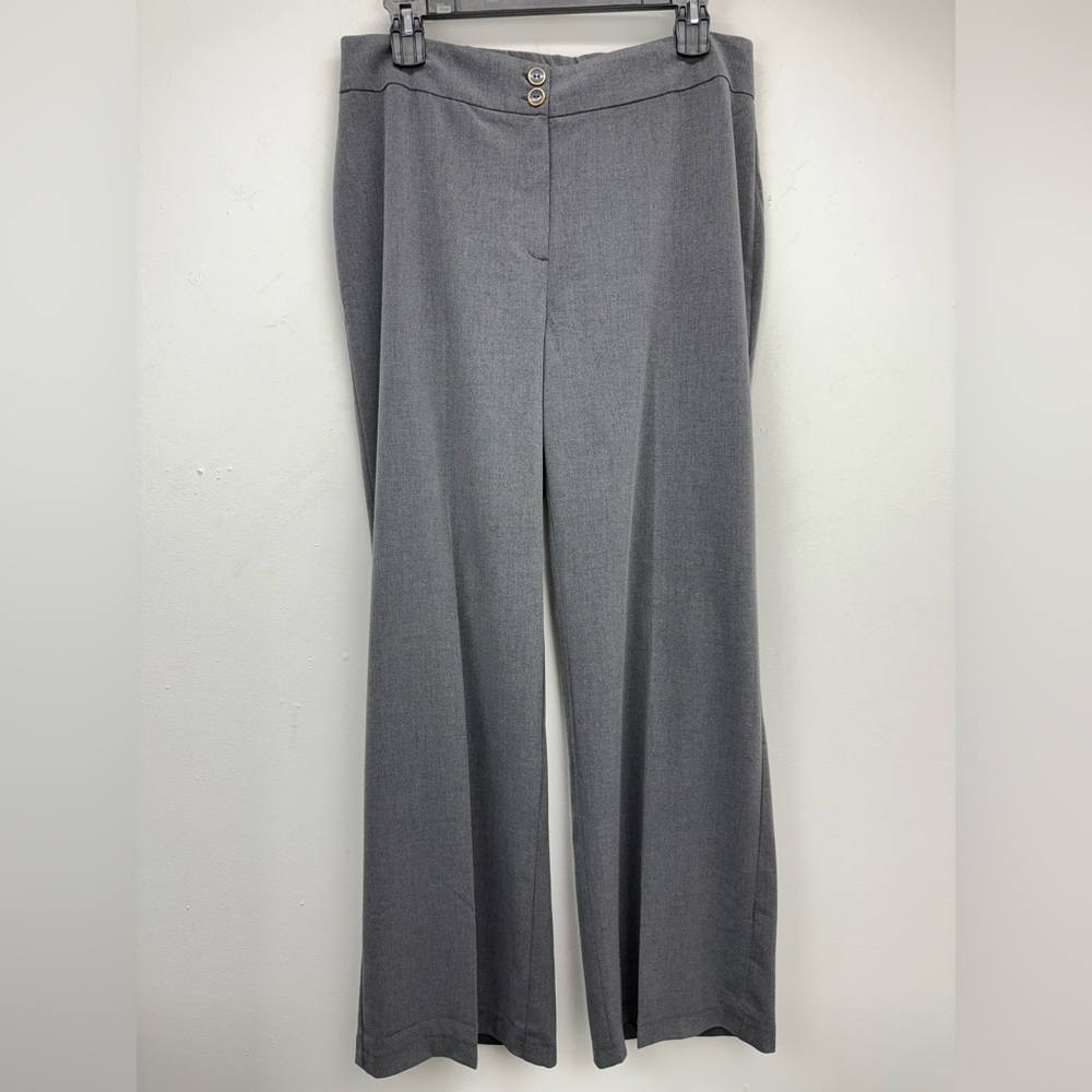 Simply Be size 16 Women’s Gray High Rise Wide Leg Trousers Dress Pants